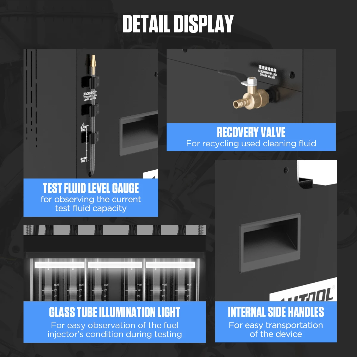 Factory Autool Ct500 Gdi 6 Cylinder Ultrasonic Injector Cleaner And Tester Lcd Screen Spray
