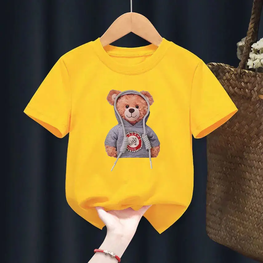 ★ TOOMUCHTAX★ Sleeping Bear Baby T-Shirt Yellow T25SSTS76 ra,kids_tee,x750,EDE272: