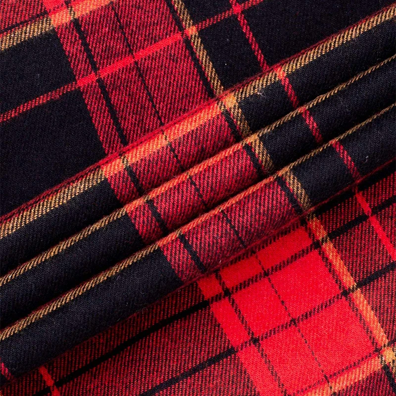 OEM Design Printing Custom Flannel Comfortable and Warm Fabric Fancy Plaid Cotton Long Sleeve Shirts for Men