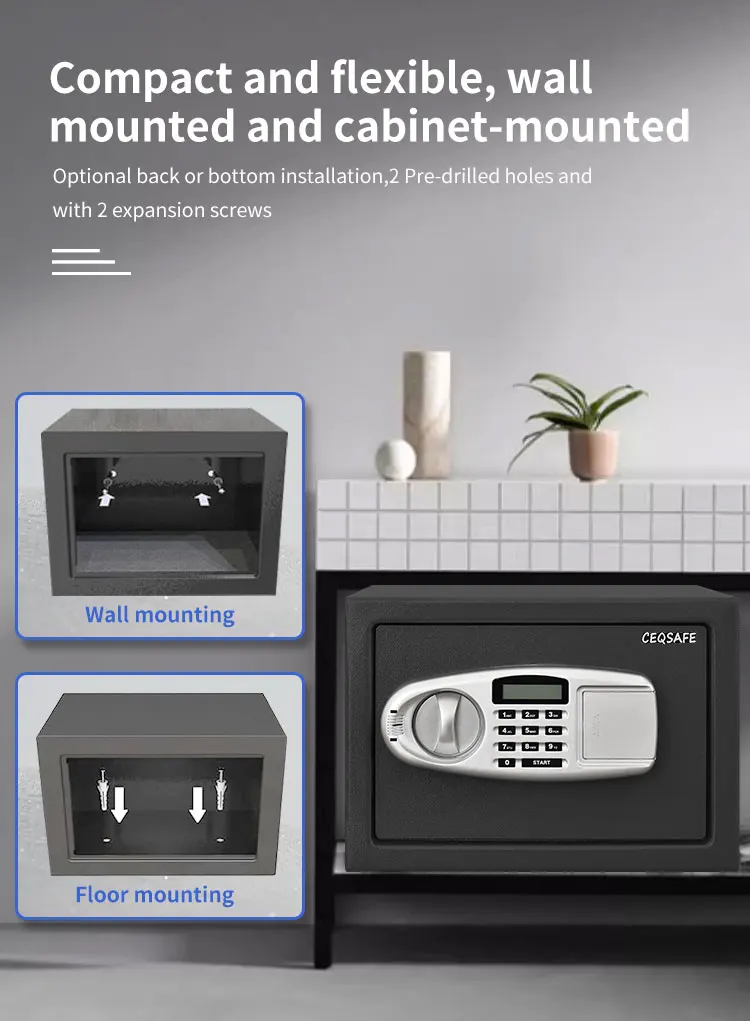 CEQSAFE Automatic Digital Security Smart Hotel Home Safe Box for Money supplier