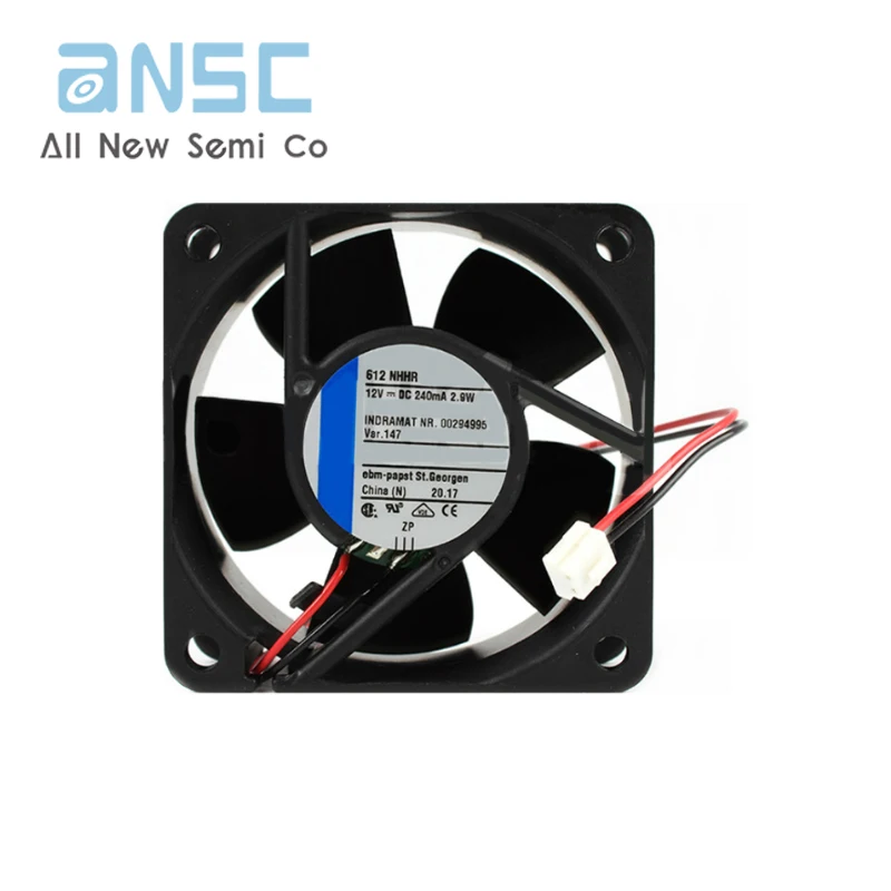 Original Axial Fan 612NHHR 6025 12V 2.9W 0.24A High Volume Industrial Computer Fan