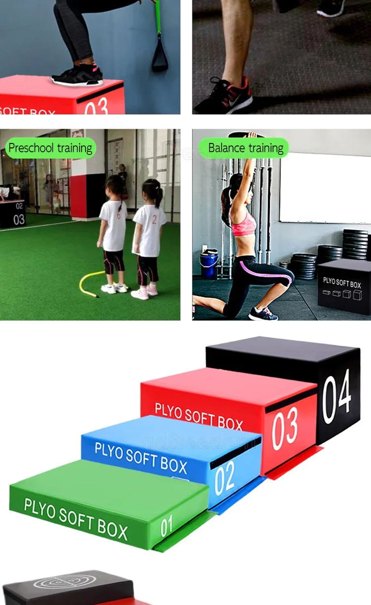 ZJFIT Soft Plyometric Box Gym Fitness Jump Box 3 in 1 Soft Foam Plyo ...