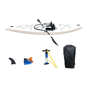 HL-K1 Set High Quality Green Single Canoe Fishing Boat Foldable Inflatable Kayak for Sale Shandong manufacturer