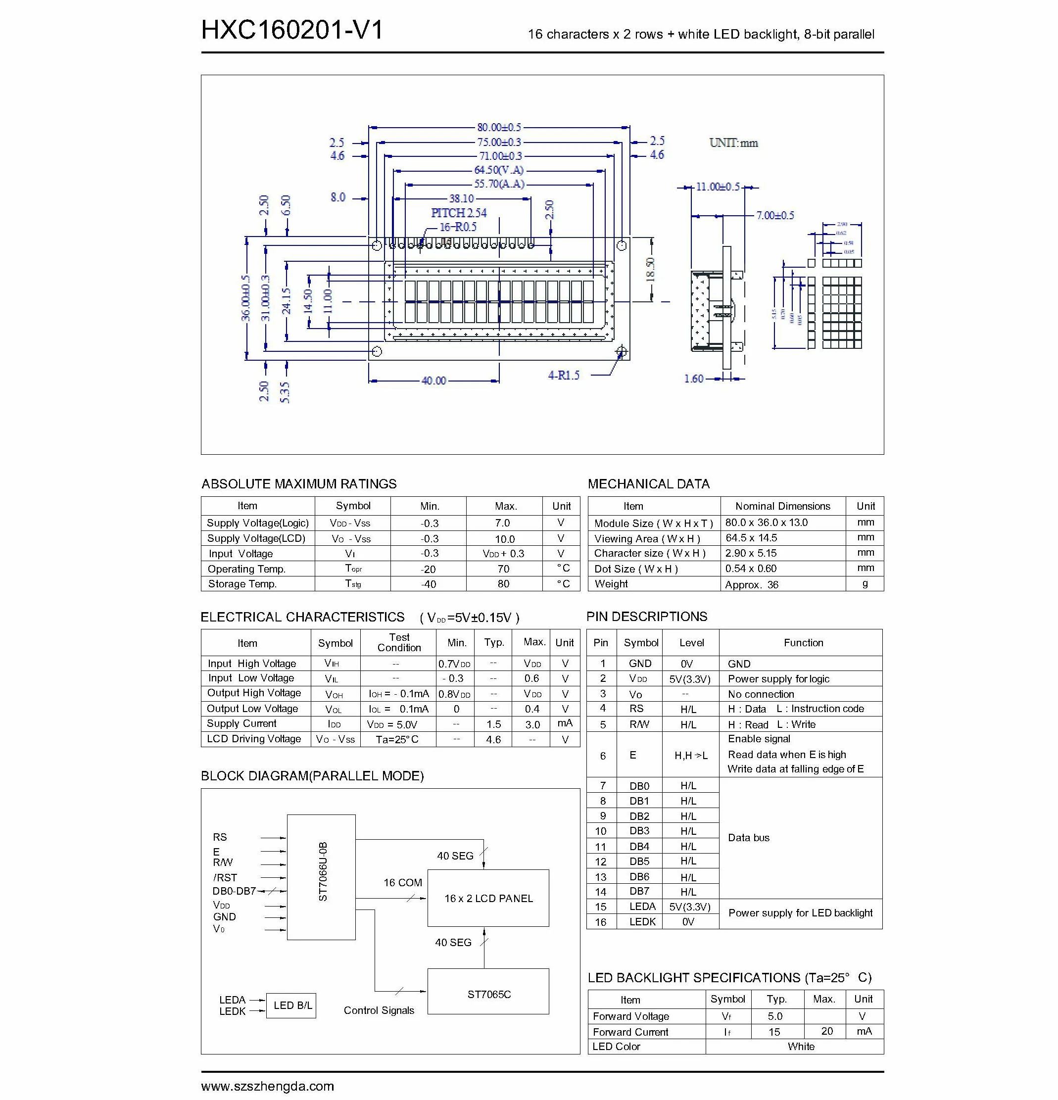 Display Elektronik LCD Modul Dot Matrix 16x2 LED gelb-grün 240cd-m2 Display Elektronik LCD Modul Dot Matrix 16x2 LED gelb-grün 240cd-m2