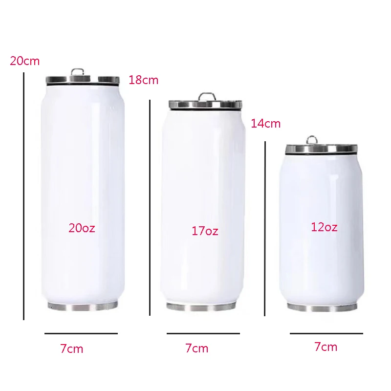 17oz Stainless Steel Coke-Shaped Water Bottle Dye Sublimation Blank