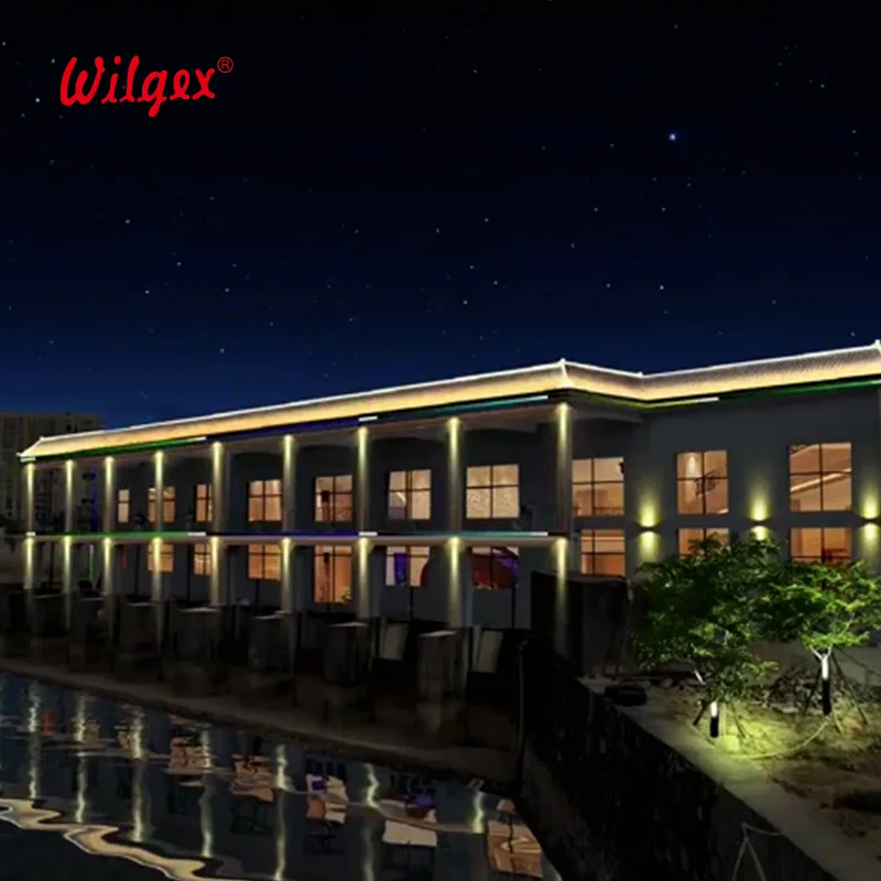 Outdoor Building Lighting Neon Strip Light Supplier Hotel Facade Decoration Neon LED Strip Flex Pixel RGBIC Addressable Neon LED