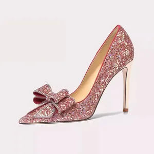 Women Wedding Shoes Comfortable Fashion Shoes Banquet Bridal Sexy Crystal Pumps Stilettos Party for Ladies