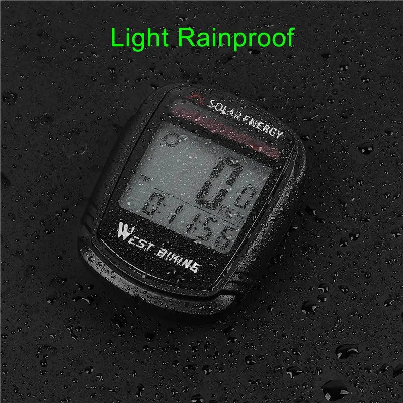 WEST BIKING 4 Modes Waterproof Solar Bike Computer Wireless Mini Intelligent Bicycle Speedometer Odometer Accessories