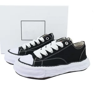 Top Quality Men's Designer MMY Canvas Sneakers Low-top Dissolve Sole Casual Sneakers Unisex Black Walking Shoes