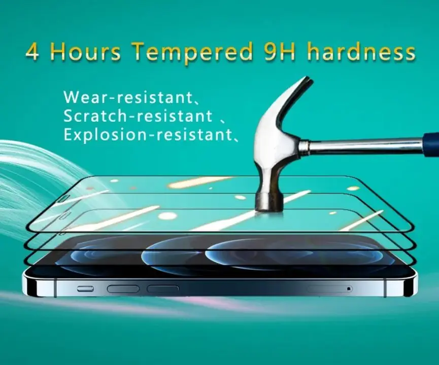 Протектор экрана из закаленного стекла 9d 21d для iPhone 15 14 13 12 11 Pro Max X XS XR 9D 21D