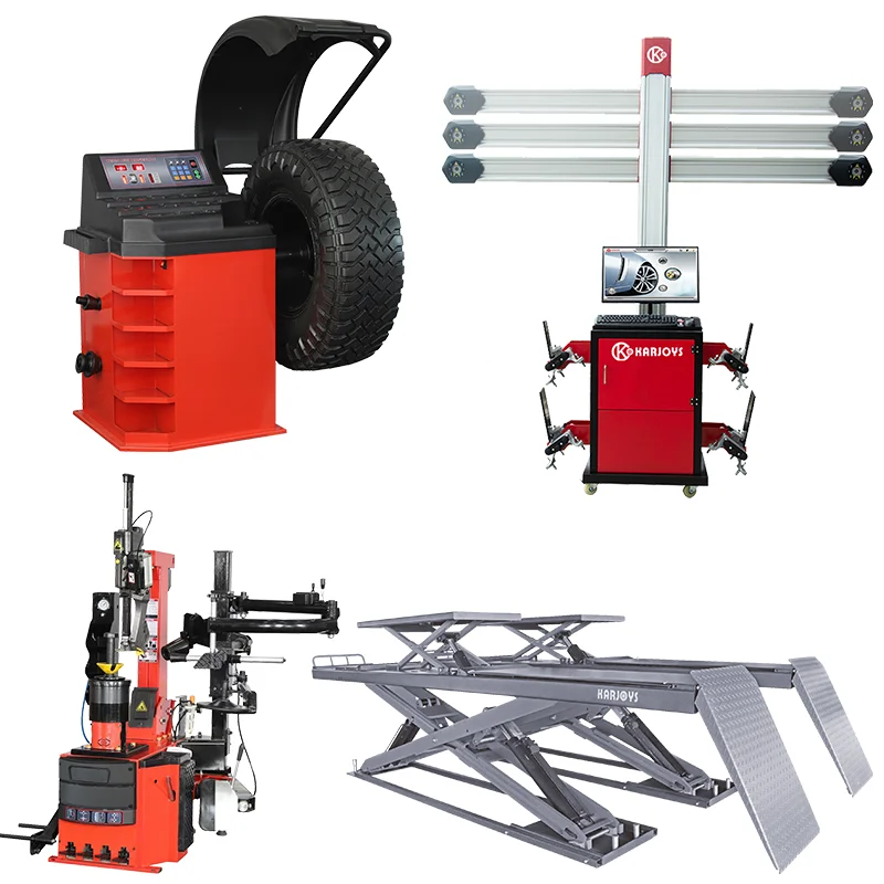 Karjoys Customized Wheel Balancer 2 post Car Lift 3d Wheel Alignment equipment full set for car workshop repair