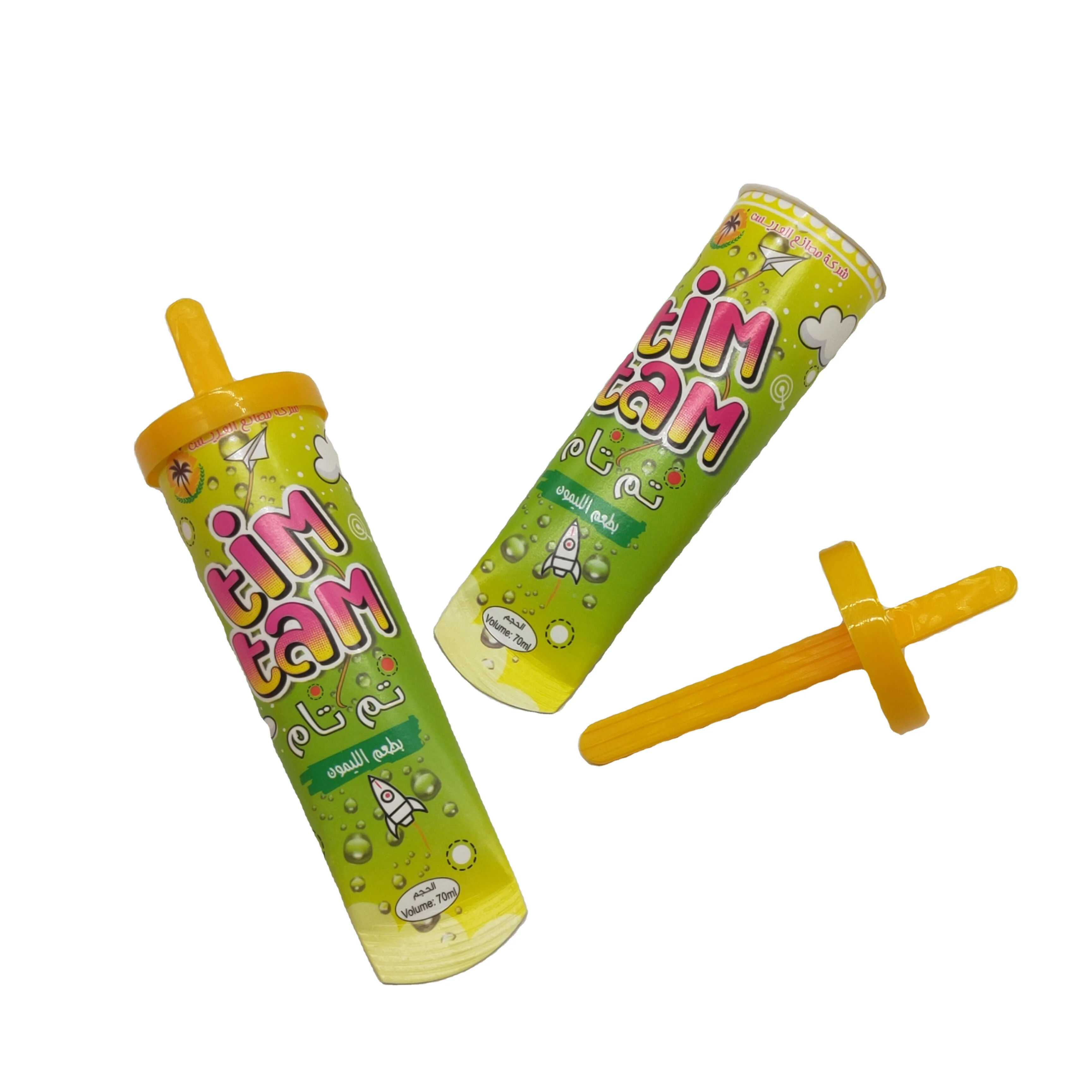 100ml Disposable Push up Ice Cream Cups Calippo Tube Lolly Jelly Aluminium Calippo Tube with Aluminum Foil Lid