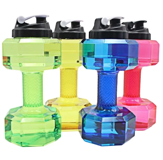Dumbbell Large Clear Plastic Sports Water Bottle Large Capacity