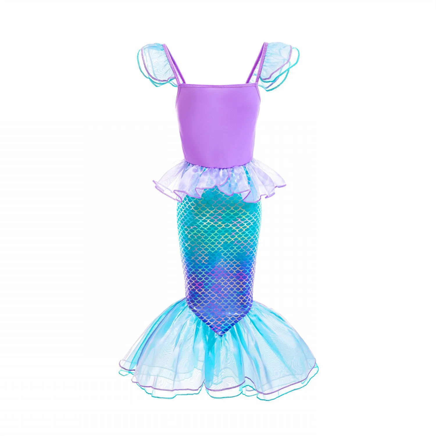 3-10Y Mermaid Costume Kids Princess Mermaid Costumes Fancy Dress up Cosplay  Halloween Party Carnival Outfit With Accessories
