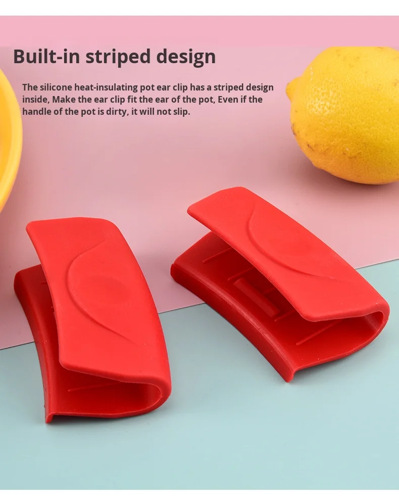 High-Temperature Resistant Silicone Oven Mitts with Pot Handle Clips No-Scalding Grip for Cast Iron Skillets and Frying Pans factory