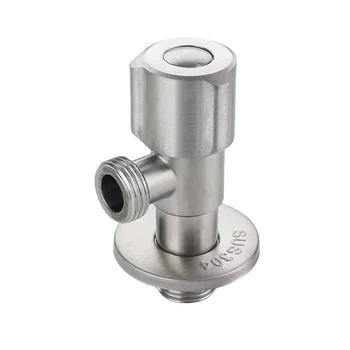 Stainless Steel  Brass Wall-Mounted Water Stop Valve Shut Off Angle Valve Bathroom Balcony Connection Valve
