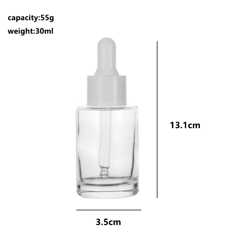 Customized 30ml Tawny Transparent Frosted Glass Essence Dropper Bottle ...