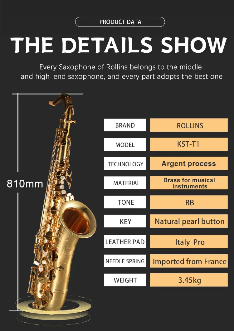 Professional High Grade Woodwind Instrument Kstt1 Tenor Saxophone