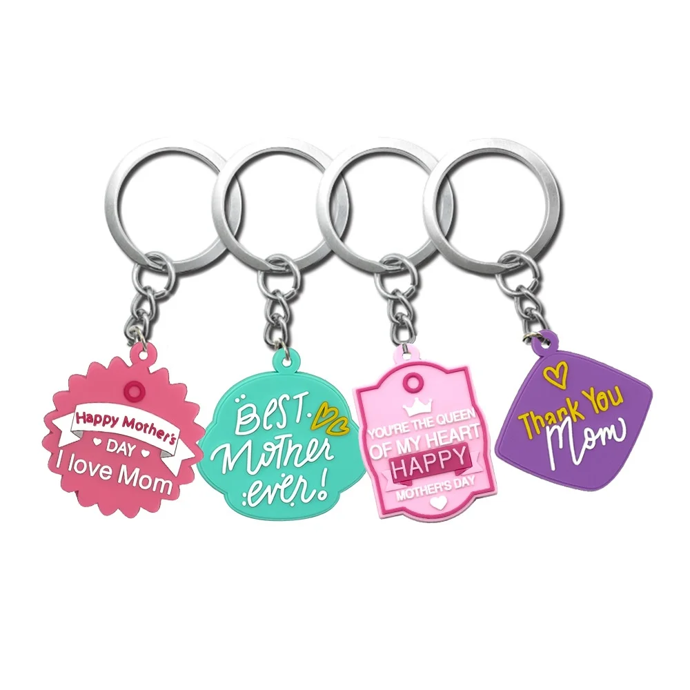Customizable Logo Cross-Border Pink Series Metal Keychain Pendant New Cartoon Backpack Decoration Small Gift for Grateful Mother