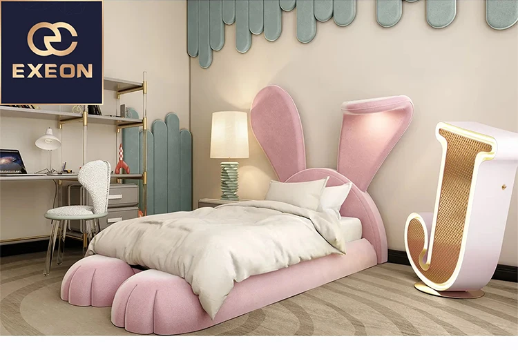 Princess Pink Bunny Modern Beds - Soft, Stylish, and Customizable