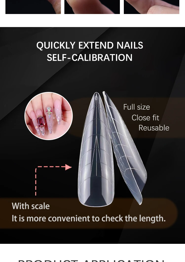 Wholesale 120tips Dual Form Tips French Square Xxl Acrylic False Nail Dual Tips Buy Square Xxl 5863