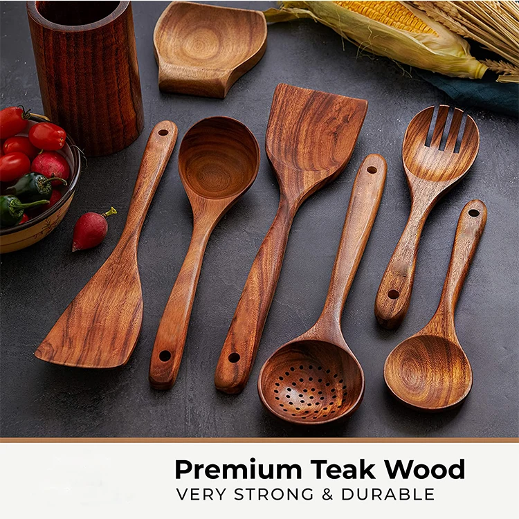 Wholesale Wooden Cooking Utensils Set Wooden Spoons For Cooking 6
