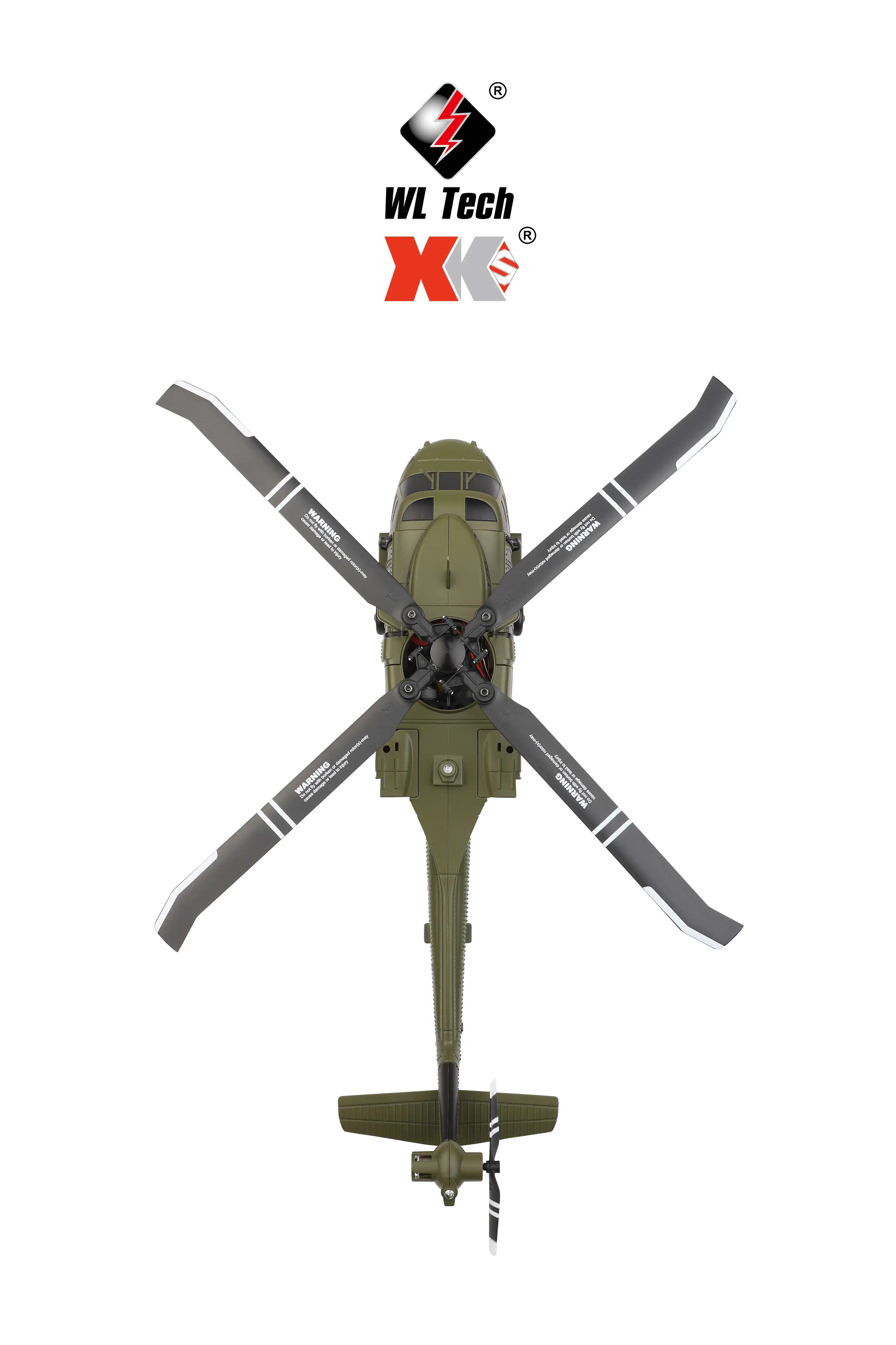 HOSHI Wltoys K170 UH-60L 2.4G 4CH 6-Axis Gyro Brushless Motor Military Green RC Helicopter RTF XK K170 Toys