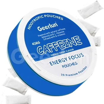 OOEM Nootropic Brain Caffeine Pouches Boost Energy Focus L-Theanine Supplements Vitamin B6 Caffeine Pouches