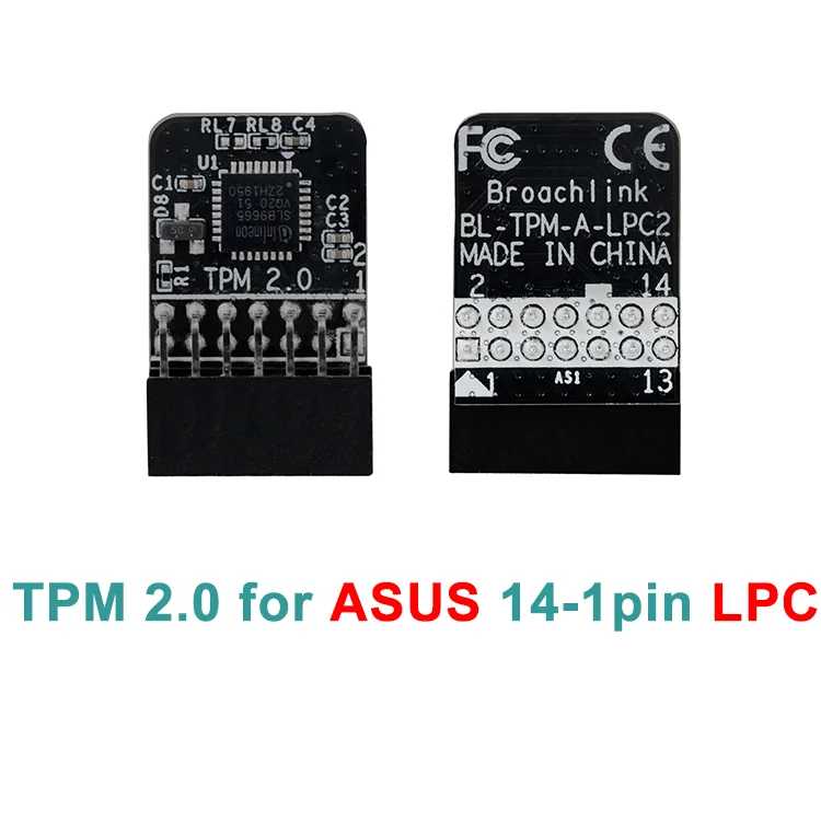 NUHFUFA Sostituzione TPM 2.0 Modulo Crittografia Security Module 14-pin-LPC ASUS (14-1) Pin M R 2.0 Per ASUS Parts