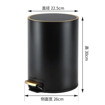5L 7L 8L 12L Wholesale Soft Close Lid Waste Bin Round Stainless Steel Pedal Trash Can