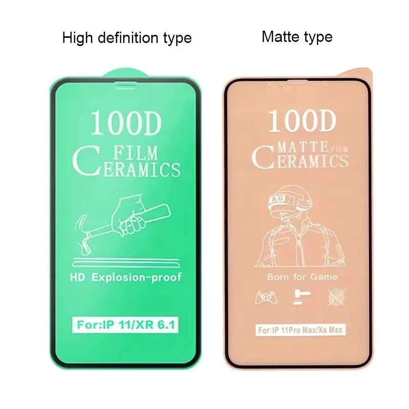 100D Matte Ceramic Screen Protector Full Screen Mobile Anti Broken 100D Ceramic Protective Films for iPhone 12  for Samsung A52