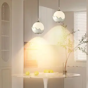 Nordic Modern Single Hanging Acrylic Chandelier Ball Design Pendant Light Adjustable Height for Luxury Kitchen Island Gold Color