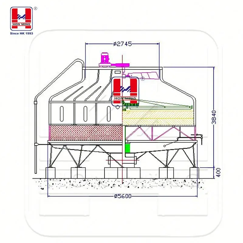 HON MING 70 Ton Small Water Cooling Tower System Manufacturer Direct Small Cooling Towers