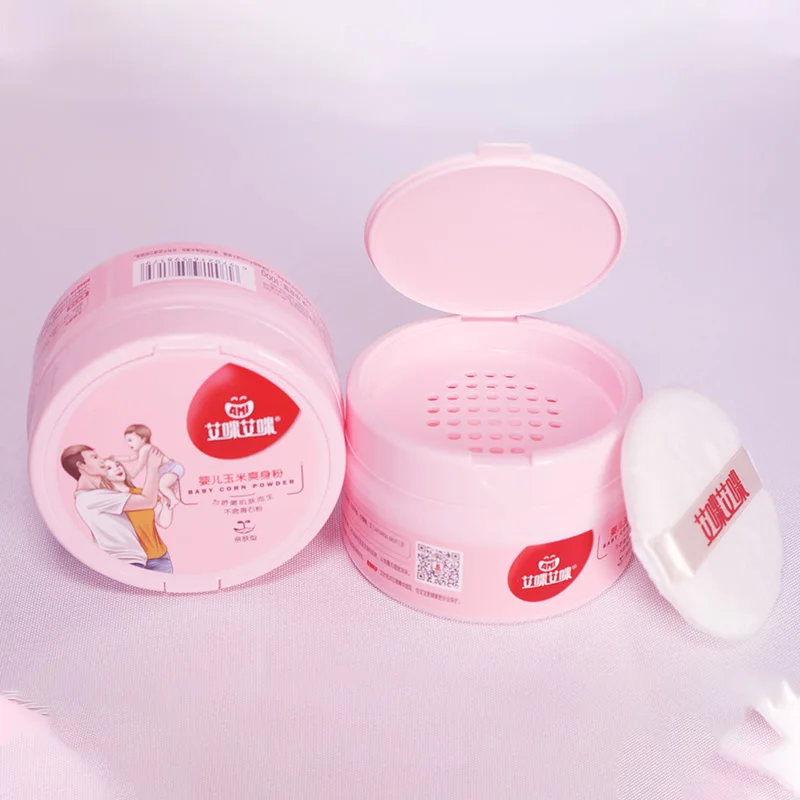 
 Экологичный детский порошок из кукурузного крахмала Amiami, лидер продаж, пуховка для детского порошка, заводская цена, цветной детский порошок  
