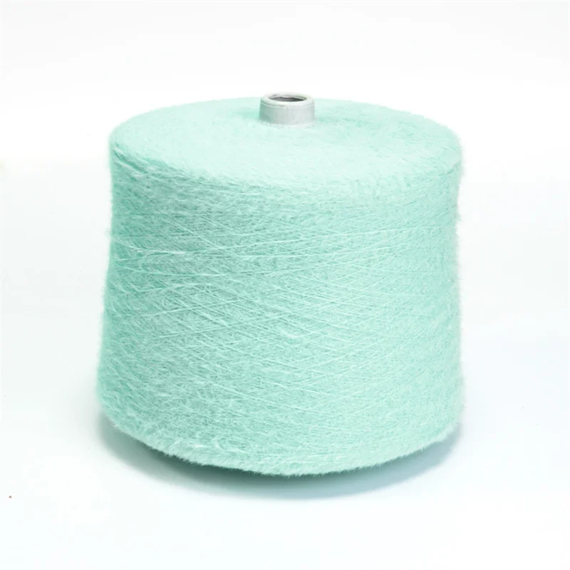 Manufacturers Wholesale Imitation Mink Yarn  1.3CM 13NM/1 100%Nylon Raw White Hank Dyed Winter Sweater