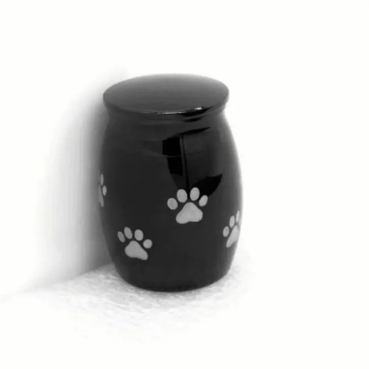 Mini Cremation Urns for Cats and Dogs Ashes Stainless Steel Memaorial Ashes Holder Paw Prints Pet Casket Urn for Pet Ashes