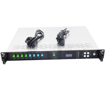 1U 4 port EDFA optical amplifier CATV 17/18/19/20/21/22/23/24 dbm NO WDM 1550nm output mini optical amplificador