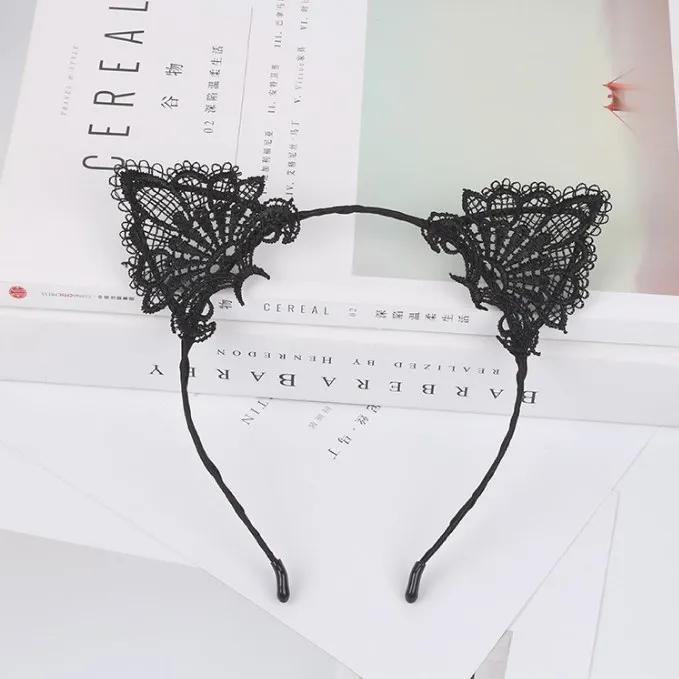 Coiffe D'oreilles De Lapin En Dentelle Pour Femmes Avec