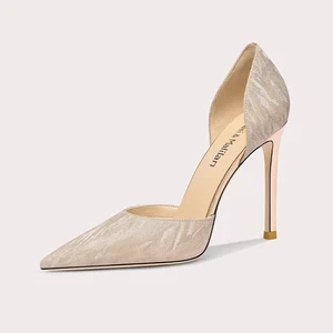 Women's High Quality Designer Stiletto Heels Slip-On Closure Fashion Trend Bridal Party Shoes for Spring Season Luxury Style