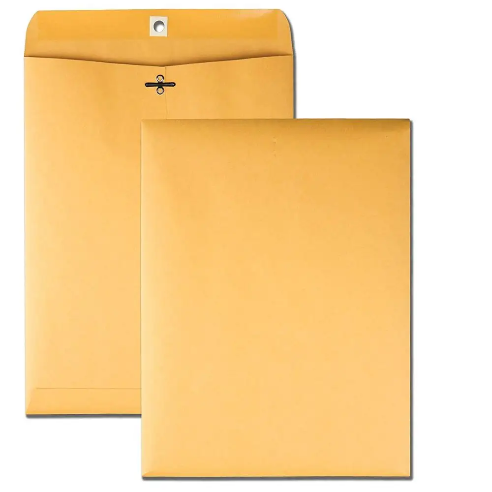 Recyclable kraft paper A4 C4 Plain white Envelope with sealing double-sided tape