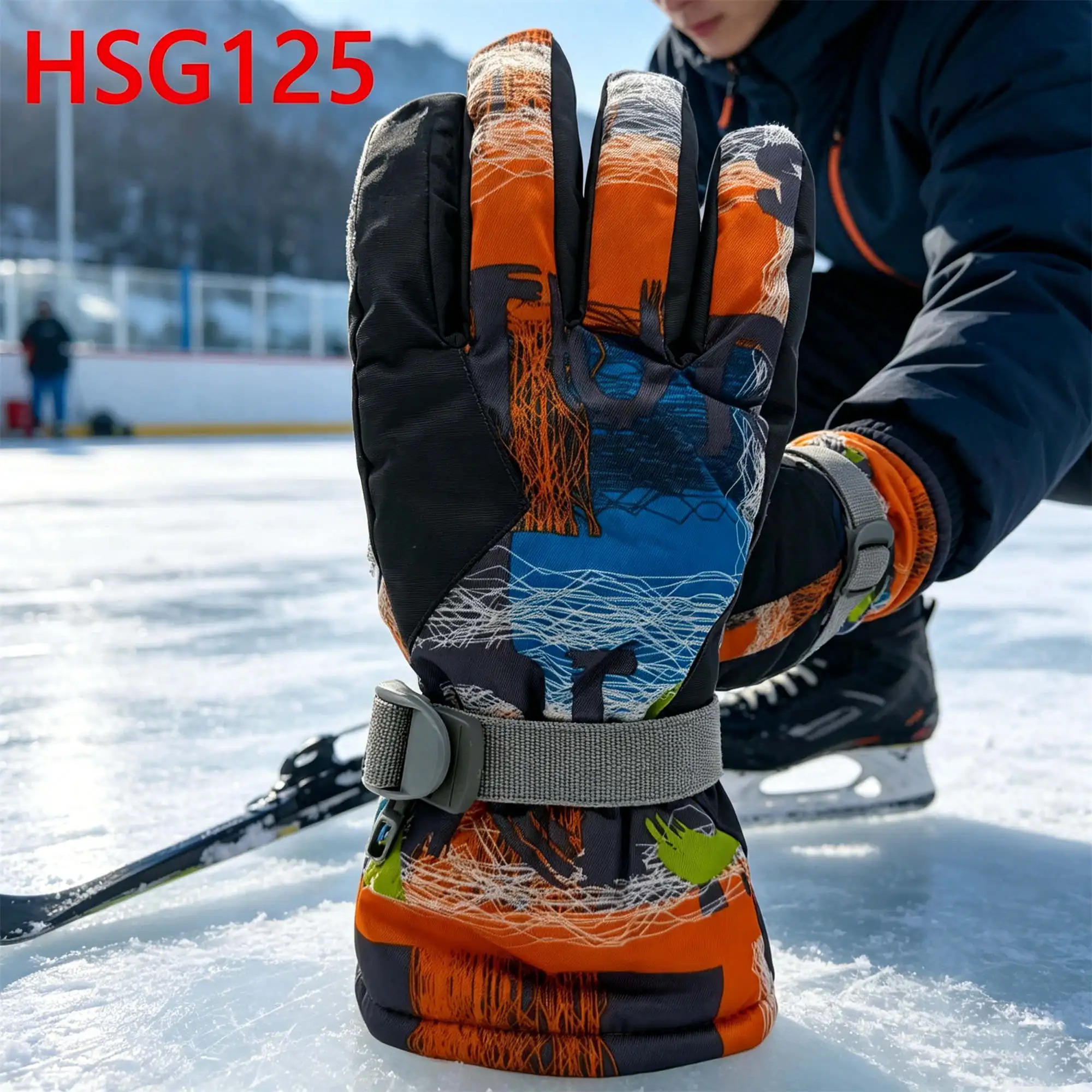 ZYF,Freezing Winter Days Gust-proof Wrist Seal Design Winter Gloves Ski Resort Snow Gloves with Outer Windproof Fabric HSG125