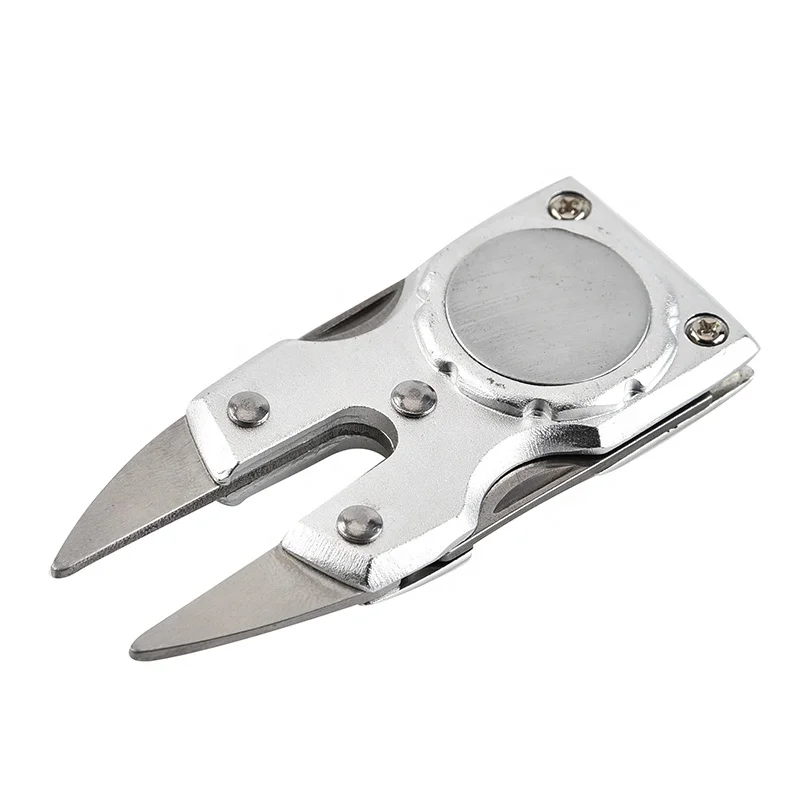 Free Personalized Custom Magnetic Divot Ball Marker Golf Divot Pitch Fork Tool with Free Design Golf Accessories