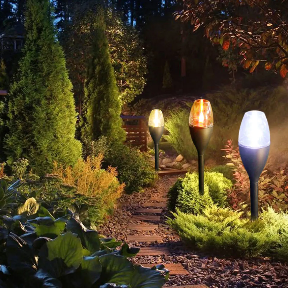 Solar Garden Flames Candle Lights Outdoor Landscape LED Torch Stake Lamp for Decoration Patio Pathway supplier