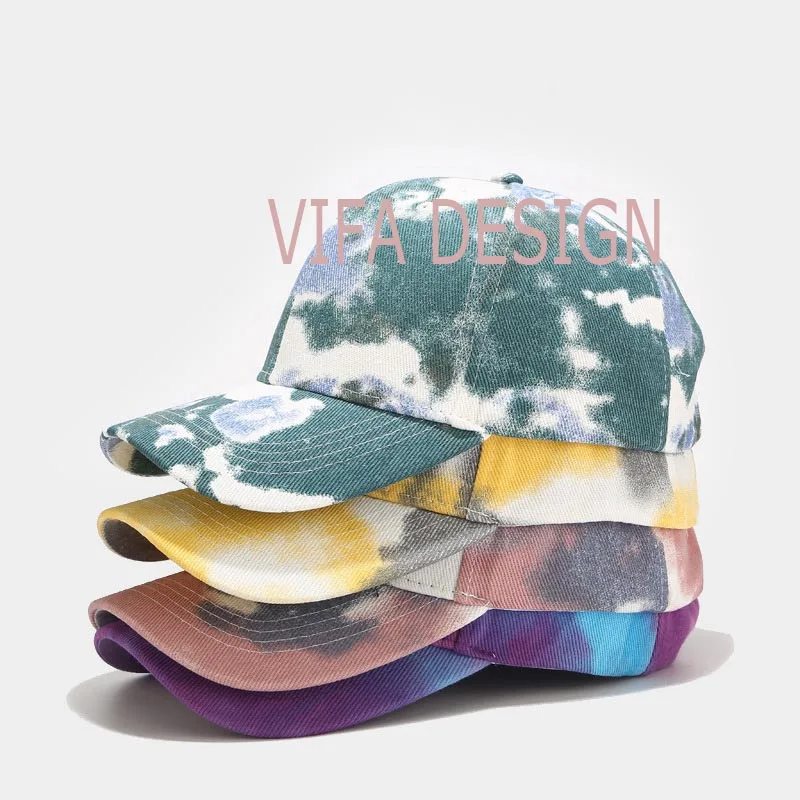 2020 Wholesale Price Tie Dye Baseball Cap Men And Women Tie-dyed Shade Sunhat Fashion Sports Basebal