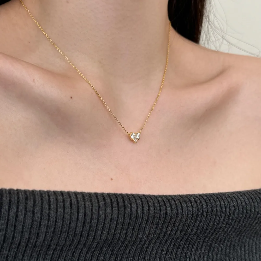 KAKODIY Simple Design Fashion Jewelry 925 Sterling Silver Rhodium 18K Gold Plated Tiny Love Heart Pendant Necklace with 5A Zirconia detail 3