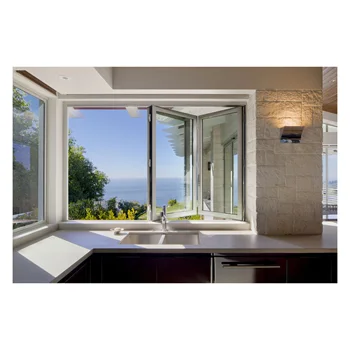 Flamingo  China Factory Wholesale Modern Design Aluminum Bi-Folding Windows Villas Waterproof Feature