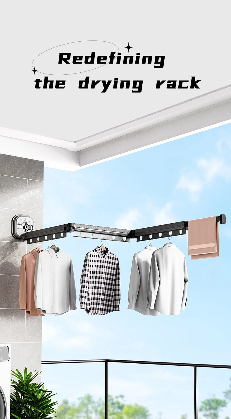 Aluminum Clothing Clothing Drying Rack Balcony Non-slip Hanging Rack ...