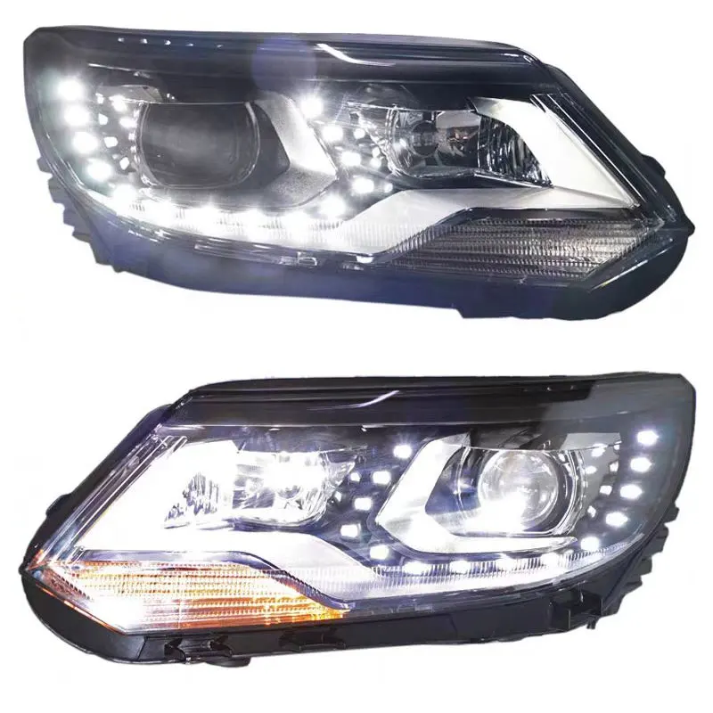 For Volkswagen Tiguan Headlamp Projector Lens 2013-2016 Bi-xenon LED Headlamp D2h Hid Drl Auto Parts Car Lights Plug and Play