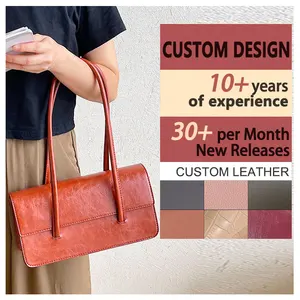 Trend Retro Vintage Handbag PU Leather Fashion Women's Shoulder Bag Simple Ladies Women's Hand Bags