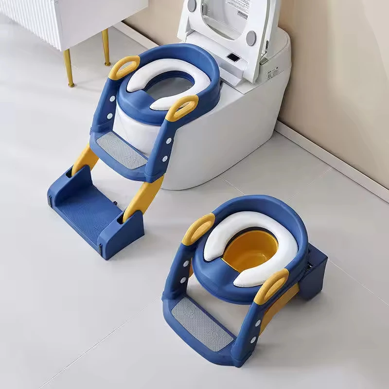 Hot Sale Baby Products Plastic Baby Auxiliary Toilet Ladder Baby Potty Training Toilet Seat Potty With Step Stool
